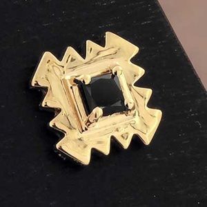 TAWAPA discontinued 14k yellow gold threadless end with genuine black Diamond